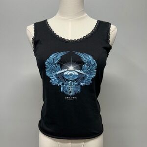 Vintage 1998 Harley Davidson Heaven Tank‎ Top Pocono Mountains Black Size Medium